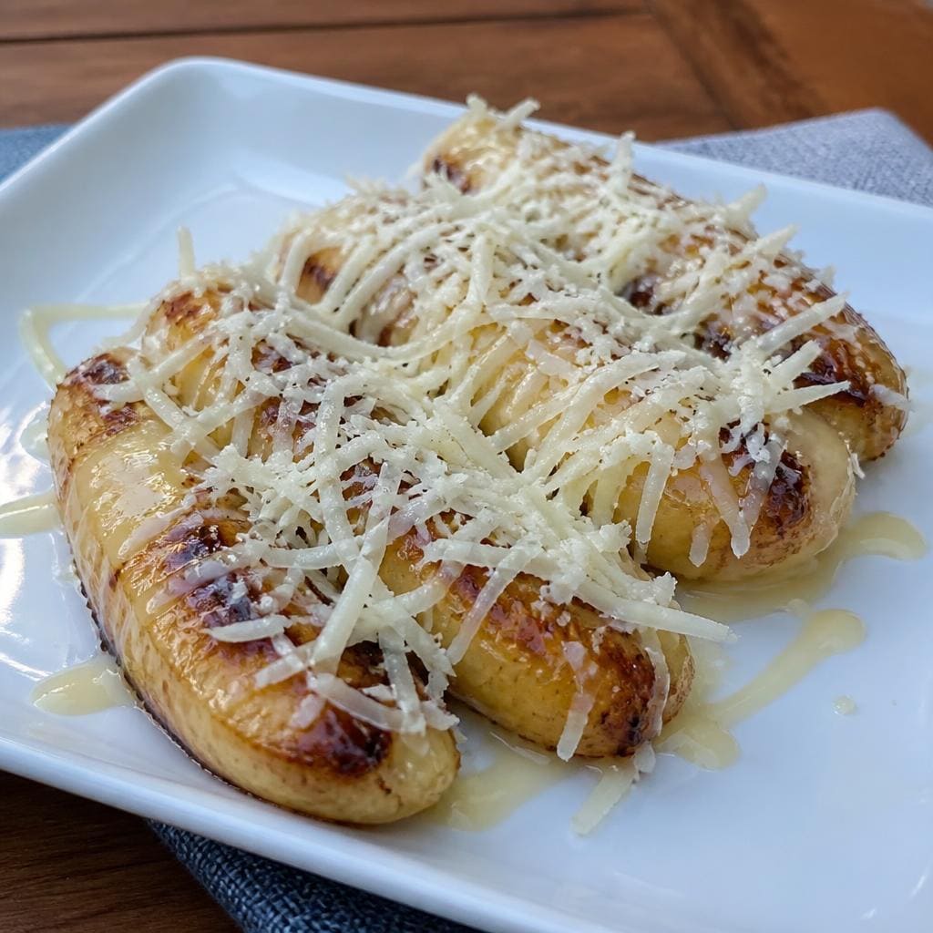 Pisang Bakar Keju Es Teler 77 dengan susu kental manis dan keju